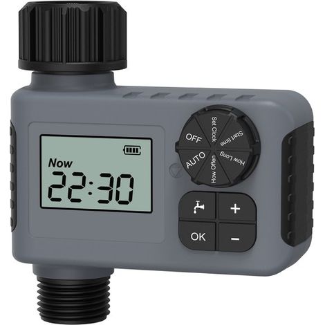 Temporizador de riego inteligente - Temporizador para manguera de jardín - Riego de césped - Ajustable de 1 minuto a 240 horas - BSP3/4" - Negro (1/5)