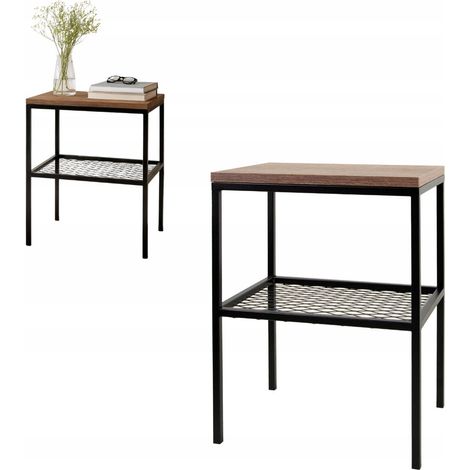 Table de chevet Loft Design en bois foncé noir Viso 40x30x52 (1/5)