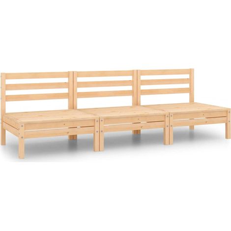 Maison Exclusive - Set Divani da Giardino 3 pz in Legno Massello di Pino (1/5)