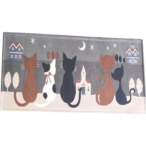 Tapis de Porte pour Chat en Dacron, Antidérapant et Absorbant (1/5)
