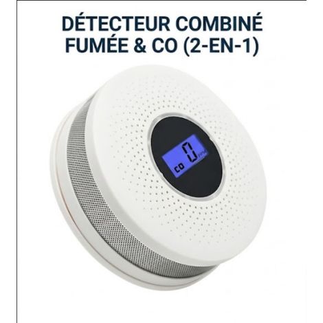 Détecteur 2 en 1 Fumée et Monoxyde de Carbone CO, Alarme Autonome LCD Compatible avec Maison et Camping-Car (1/5)