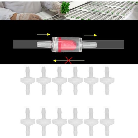 12 Pièces Clapet Anti-Retour pour Aquarium Résistant à l'Ozone et aux Huiles, Valve à Air Unidirectionnelle en PP pour Industrie Chimique et Aquariophilie 4mm (1/5)