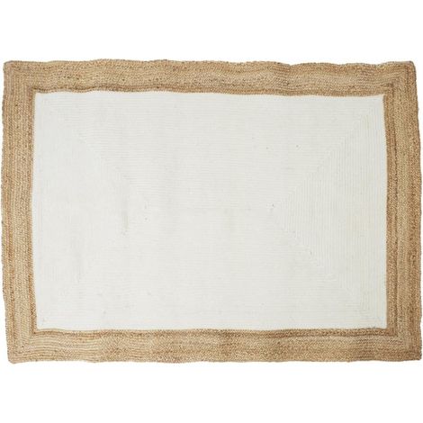 Tapis Déco en Jute "Rodame" 120x170cm Écru (1/4)