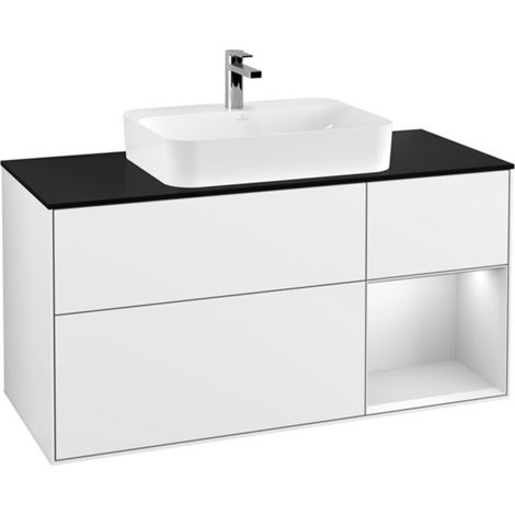 V&B Waschtischunterschrank Finion 120cm, Pl b m, Rg r w m Lac, glo wh. Lac (1/2)