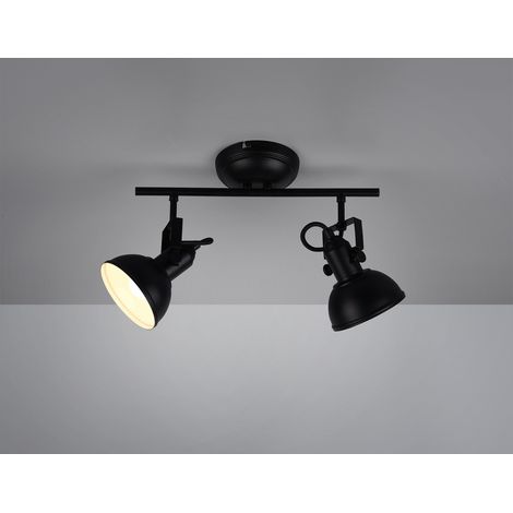 GINA BARRA 2 SPOTS METALLO COLORE NERO OPACO L. 36,5CM. excl. 2x E14 · max. 40W (1/3)