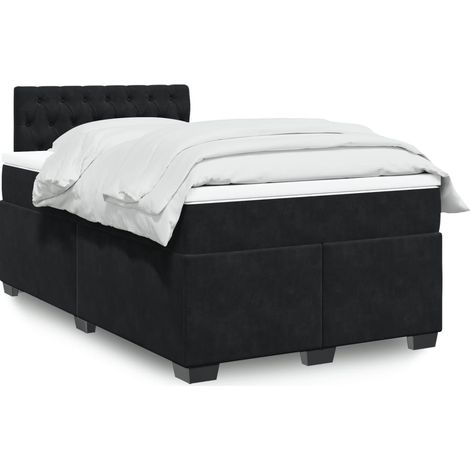 Boxspringbett mit Matratze Schwarz 120x190 cm Samt