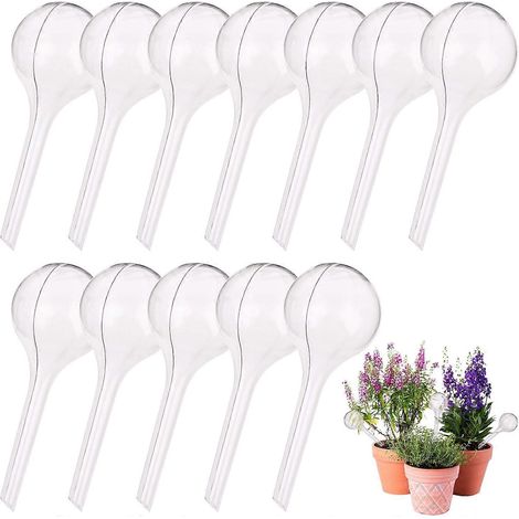 12 petites boules d'arrosage, 13 x 5 cm, pour plantes en pot, boules d'arrosage auto-réparatrices en PVC, arroseurs de plantes (1/5)
