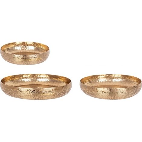 Vassoio decorativo "Varanasi" natalizio in Alluminio color Oro Set 3 (1/5)