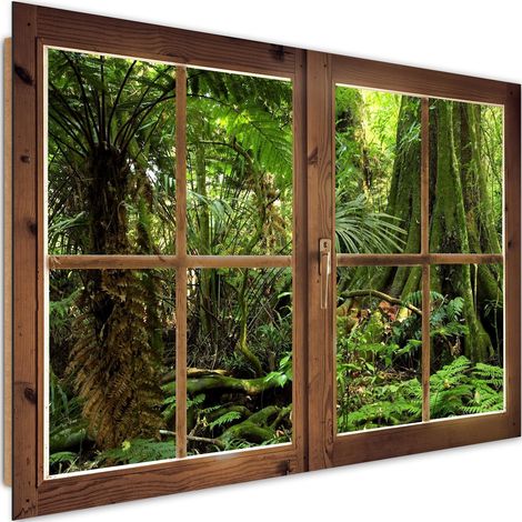 Tableau bois forêt tropicale - 90 x 60 cm