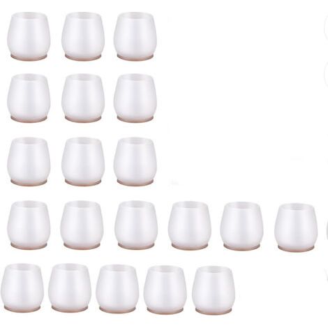 Protege 20 STÜCKE Stuhlbein Schoner Kappe Schutzkappe Transparent Rund Geräuschdämmung XS Fit (1/5)