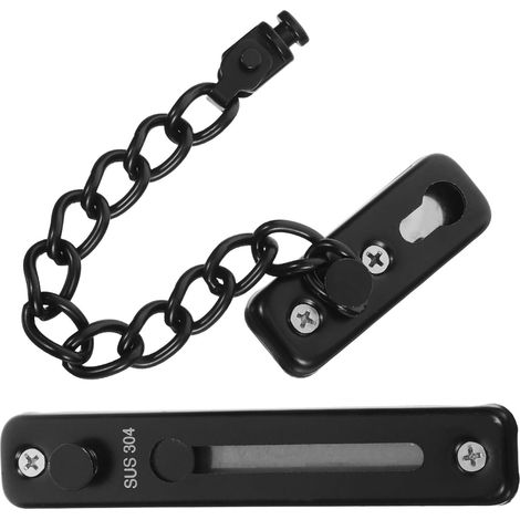 de sécurité en acier inoxydable noir pour porte d hôtel (1/5)