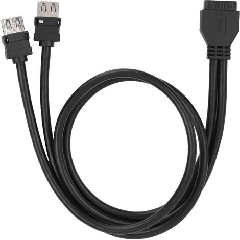 Câble USB 3.0 19/20 Broches pour Panneau Avant de Carte Mère avec Pieds Fixes (0.6 m) (1/5)