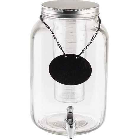 Tablecraft dispenser bevande in vetro 8 litri, con infusore, e lavagna collana (1/2)