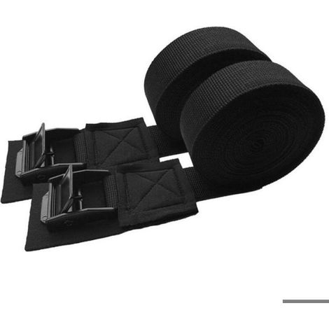 Sangles D'arrimage - Nylon 2 5 X 300 Cm - Charge Utile 200 Lb - Pour Moto Remorque Camion Planche De Surf - 2 Pièces (1/5)