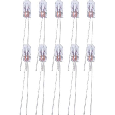 Lampe Dashboard LED T3 - Ampoule LED 12V Blanc Chaud 30MA Verre Quartz ABS 20mm Fil - Lot 10 Unités (1/4)