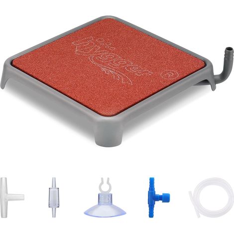 Aquarium Carbonating Stone Aquarium Air Diffuser Oxygen Stone Carbonator Kit Red Square Shape with All Accessories 42mm (1/5)