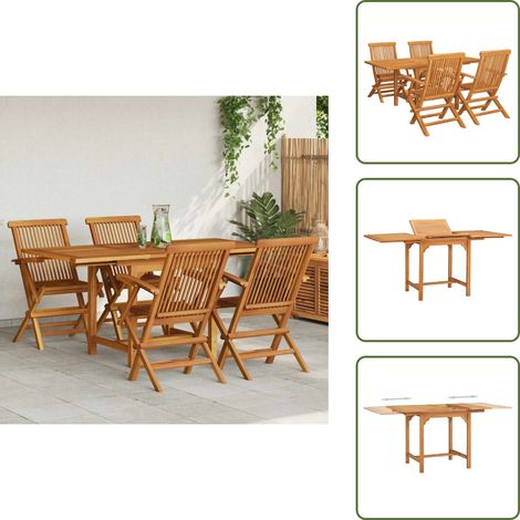 Salon de jardin 5 pcs Bois de teck massif - Salon De Jardin - Mobilier De Jardin - Set De Salon De Jardin - Table De Jardin - Chaises De Jardin (1/5)