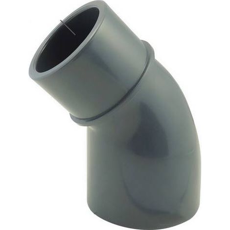 Coude 45° Male / Femelle ou coude réduit 45° Femelle / Femelle à coller Ø A: 63mm Ø B: 63mm Ø C : 50mm