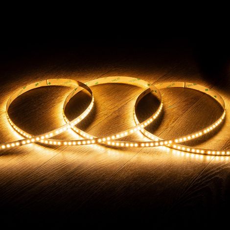 Ruban LED 48V SMD 140 LED/m BOBINE 30m Longue Distance 10W/m 1000lm/m Largeur 10mm Coupe 5cm IP20 2700K Blanc chaud