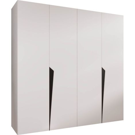 Armoire Hartford 605, Blanc, 202x200x52cm, Portes d'armoire: Avec des charnières, Nombre d'étagères: 0 (1/5)