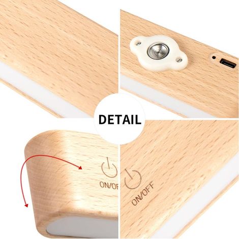 Mini applique a LED, vero LED, luminosità regolabile, magnetica, rotazione a 360°, controllo touch, lampada da comodino (1/4)
