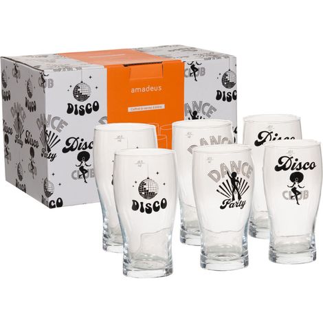 Amadeus - Coffret 6 verres à bière Disco