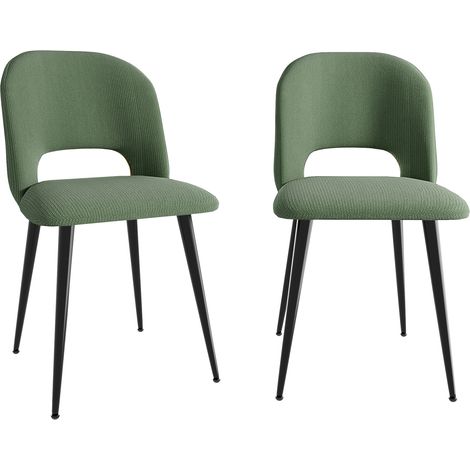2er Set Esszimmerstuhl Wohnzimmerstuhl Küchenstuhl Polsterstuhl Sessel mit Metallbeine Grün (1/5)