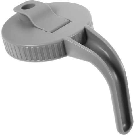 Couvercle large ouverture pour bocal Mason avec poignée - Couvercle en plastique étanche pour conserves et boissons froides, gris (1/5)