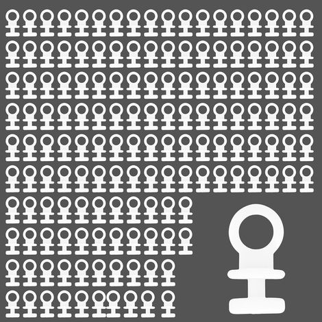 (150 Pièces) Crochet Rideau Rail Glisseur, Attache Rideau en Plastique Blanc, Glisseur Rail Rideau Camping-Car, pour Rail à Rideaux Plafond, Fenêtre (1/5)