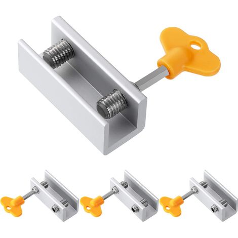 JSSEVN - Set of 4 adjustable aluminum alloy sliding window locks for child safety windows and patio doors with key (1/5)
