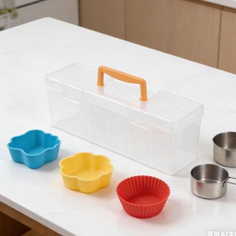 Scatola per semi: Scatola per semi da giardino con maniglia - Contenitore in plastica trasparente con 6 scomparti per conservare e organizzare i semi, Dimensioni esterne: 23 × 9,5 × 9 cm, dimensioni i (1/4)