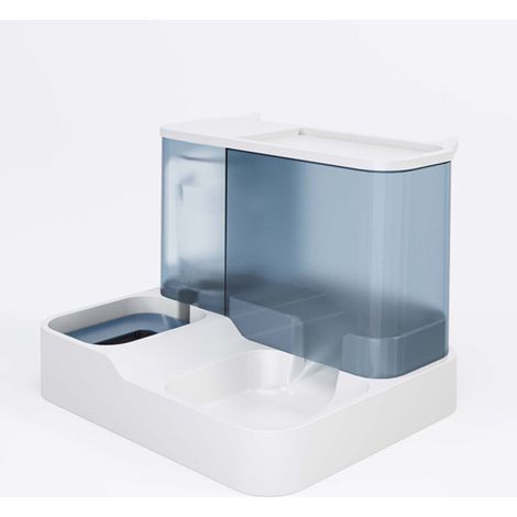 Distributeur automatique de nourriture et d'eau 2 en 1 pour chats et petits chiens (bleu) (1/4)