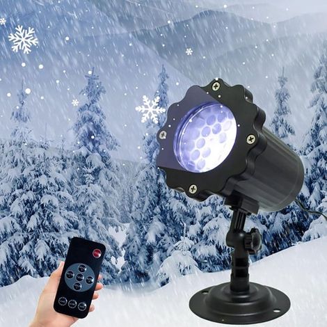 Projecteur flocon de neige - Projecteur rotatif à 360° - Convient pour une fixation au sol ou murale - Idéal pour les fêtes de jardin, l'éclairage du salon et de l'allée (1/5)