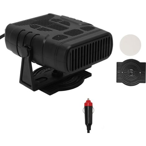 Jeffergarden Chauffage de voiture double usage, 2 modes, réglage de l'angle, ignifuge, désembueur, dégivreur pour nettoyer le pare-brise, 12 V, 200 W