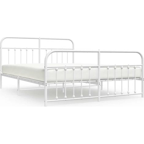 Maison Exclusive - Giroletto con Testiera e Pediera Metallo Bianco 183x213 cm (1/5)
