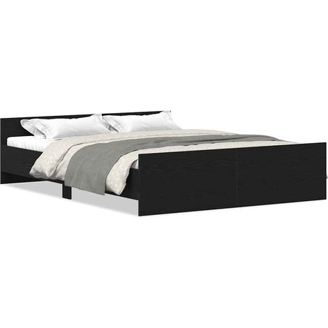 Maison Exclusive - Cadre de lit sans matelas en chêne noir 160x200 cm bois d'ingénierie