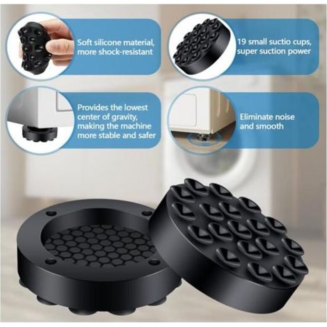 Set di 4 cuscinetti antivibranti per lavatrici, tappetini antivibranti, accessori per mobili/arredamento/protezione per pavimenti (1/4)