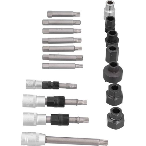 Kit d'outils de démontage de poulie d'alternateur 18 pièces, douilles universelles pour voiture (1/5)