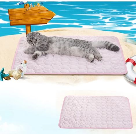 Tapis rafraîchissant lavable, antidérapant et doux pour chien, idéal pour l'été (rose, M-62X52cm) (1/5)
