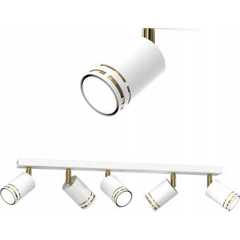 LÁMPARA DE TECHO ORO BLANCO FOCO MÓVIL LED GX53 FOCO PULIDO (1/5)