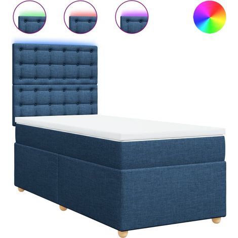 Maison Exclusive - Giroletto a Molle con Materasso Blu 90x200 cm inTessuto (1/5)