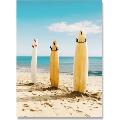 Tableau Toile Décor Plage Phare Planche À Pagaie - Format Vertical Rectangle - Impression Couleurs Vives - Pour Salle De Séjour Chambre Décoration Intérieure - 1 Pièce (1/5)