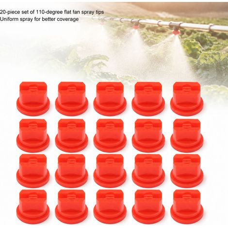 Buse de pulvérisation éventail plat - 110 degrés - 30,58mm - Lot de 20 pièces en plastique pour pulvérisateur agricole (1/4)