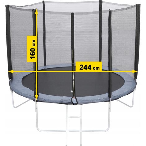 FILET DE TRAMPOLINE 8FT 244/250/252 cm pour 6 POTEAUX SOLIDE ET DURABLE