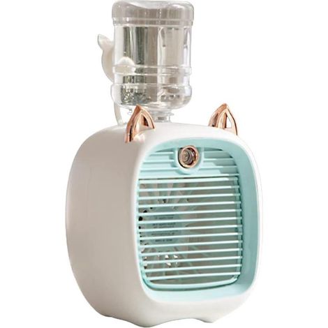 Mini raffreddatore d'aria - Ventilatore personale - Raffreddamento personale - Spray nanotecnologico - Dimensioni compatte - Blu (1/5)