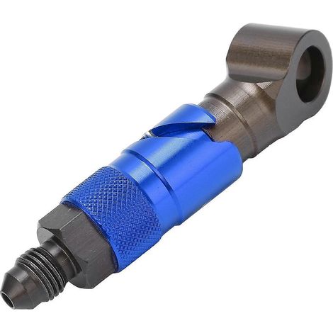 Schnellkupplungs-Adapter für Bremsleitungen, gebogen, universell für Öl-, Kraftstoff- und Flüssigkeitsschläuche, blau