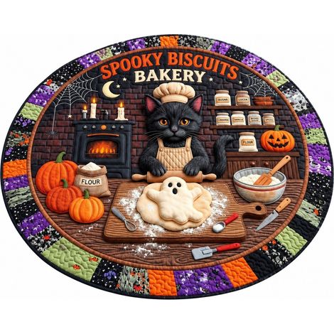 Tapis de sol rond Halloween, velours cristal, doux et lavable, cosplay, salon/chambre, commande personnalisée - Style 23 (1/3)