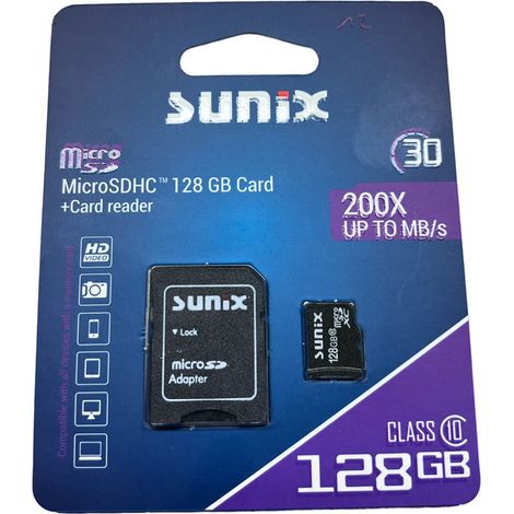 Speicherkarte MicroCARD microSDHC Karte 128GB Class 10 UHS-I mit Adapter bis zu 200 MB/s