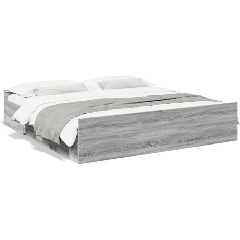 Maison Exclusive - Giroletto Cassetti Grigio Sonoma 180x200 cm Legno Multistrato