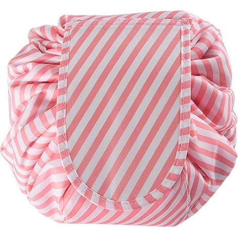 Sac à cosmétiques paresseux sac de rangement à cordon de voyage étanche (rose),